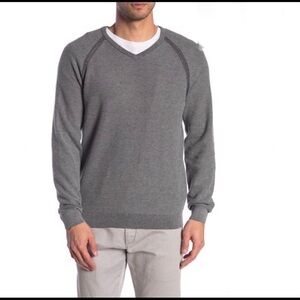 TAILOR Vintage PULLOVER SWEATER XLARGE gray long sleeve reversible v-neck NEW